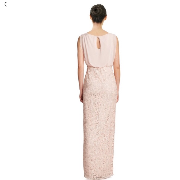 Aidan Mattox Lace blouson sleeveless Overlay chiffon long gown - Picture 10 of 14